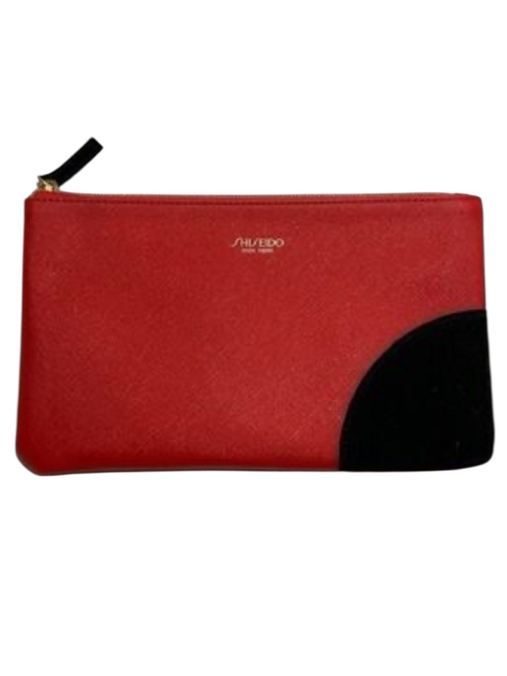 Shiseido Makeup Bag Red Black Luxed suede